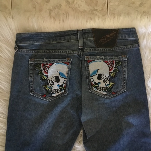 HOST PICK- ED HARDY AUDIGIER Y2K EMBROIDERED JEANS/ SIZE 29/NEW CONDITION - Picture 3 of 10